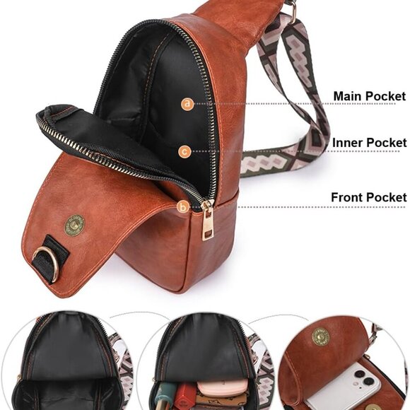 Sling Bag Crossbody Purse, Crossbody Fanny Pack for Trendy Women - Picture 5 of 7